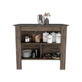 thumbnail image 4 of FM FURNITURE Brooklyn Kitchen Island with 3 Shelves Engineered Wood Brown, 4 of 8