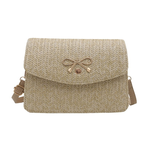 Trendy Straw Bag Woven Crossbody Purse with Adjustable Strap for Versatility