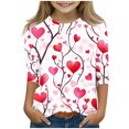 thumbnail image 2 of T-shirts de la Saint-Valentin pour Enfants, T-Shirt Graphique Imprimé Cœur pour Garçon et Fille, Haut à Manches Courtes et Col Rond Décontracté pour Fêtes et Usage Quotidien, 2 of 8