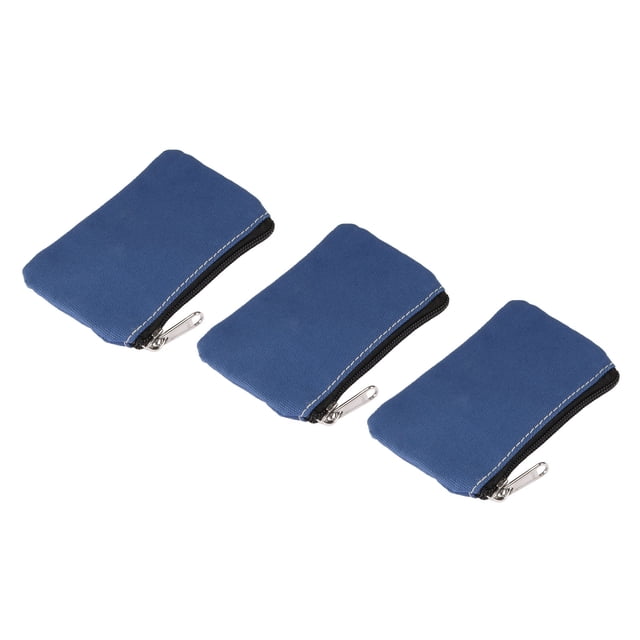 Uxcell Monedero Bolsa de Cambio Pequeñas Bolsas Organizadoras 3.15" x 5.12", Azul oscuro 3 paquetes