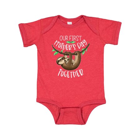 

Inktastic Our 1st Mothers Day Together Cute Mom and Baby Sloth Gift Baby Boy or Baby Girl Bodysuit