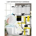 thumbnail image 4 of No Hook Cloth Fabric Shower Curtain with Snap in Liner, Yellow Black Geometric Waterproof Shower Curtains Set with See Through Top Window, Modern Simple Abstract Art Bath Curtains Shower 66"x72", 4 of 6