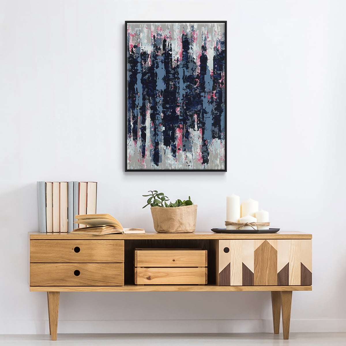 Veiled Heat Framed Premium Gallery Wrapped Canvas - Ready to Hang - 27 x 41 - Black Floating Frame