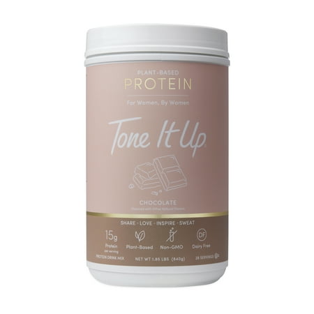 Tone It Up Plant Based Protein Powder, Chocolate, 15g Protein, 28 Servings