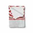 thumbnail image 2 of Candy Cane Soft Flannel Fleece Throw Blanket, Horizontal Border Design with Abstract Traditional Food Pattern Taste of Xmas, Cozy Plush for Indoor and Outdoor Use, 50" x 70", Red White, by Ambesonne, 2 of 6