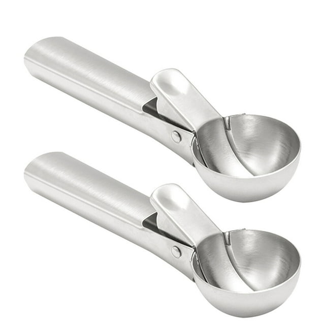 Shisuyan 2pcs Stainless Steel Ice Cream Scoops Fruit Scoops Fruit Scooper for Home Use