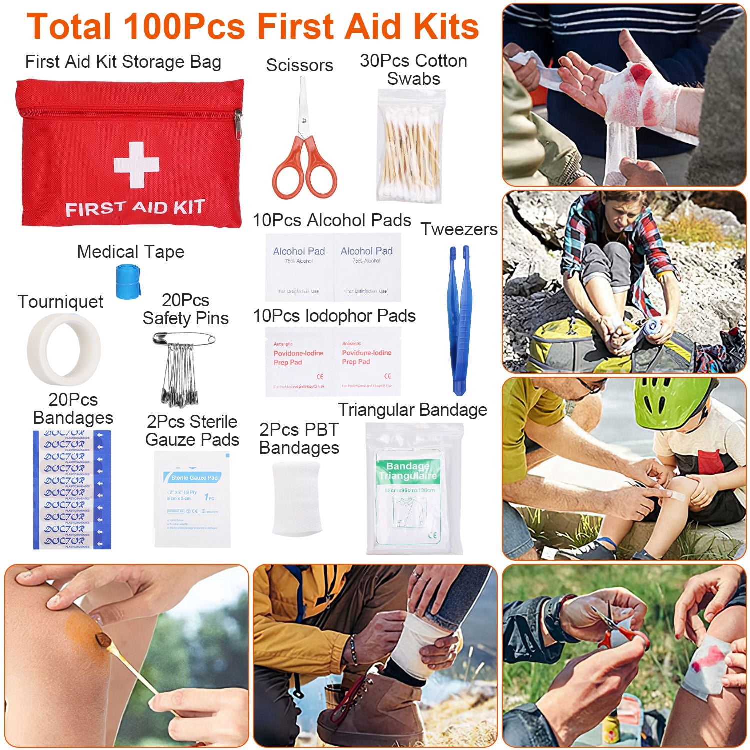 Professional 125-Piece Survival Kit - Emergency Preparedness Gear with Tactical Tools & First Aid for Men, Outdoor Camping, Hiking, Hunting and Disaster Survival Equipment