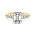 thumbnail image 3 of IGI Certified 5 Carat Emerald Shape Lab Grown Diamond Engagement Ring | 14K Yellow Gold | Micaela Halo Diamond Ring | FG-VS1-VS2 Quality Friendly Diamonds, 3 of 5