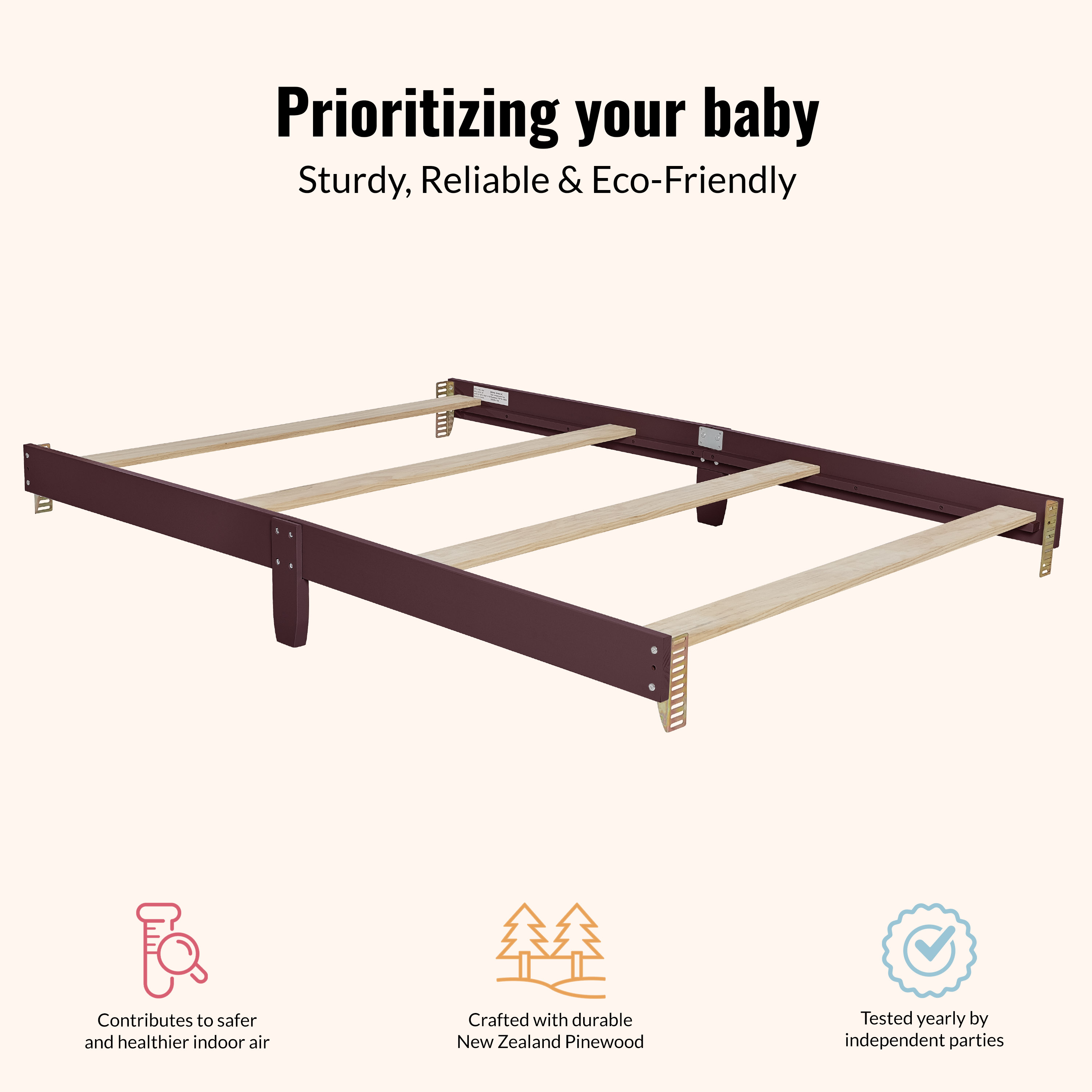 Dream on Me Universal Bed Rail, Cherry