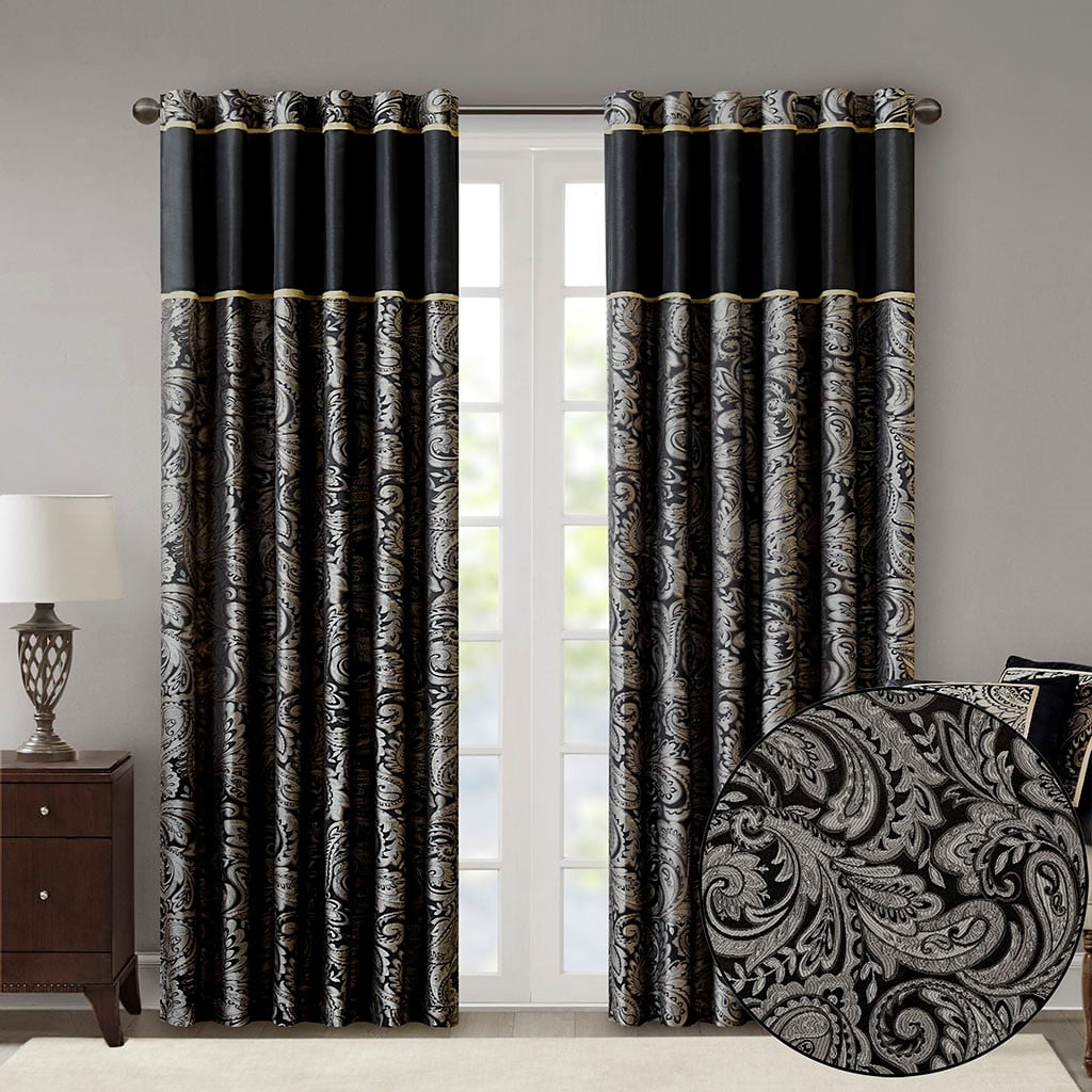 MAYEERTY Jacquard Curtain Panel Pair(2 Pcs Window Panels)