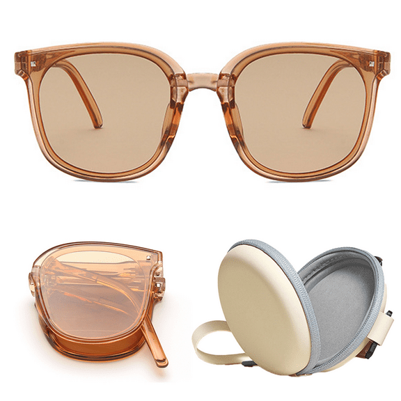 Folding Polarized Sunglasses for Women Men Foldable Driving Anti-glare Sun Glasses, UV400 Protection Ultra Lightweight Folding Sunglasses, with Folding Sunglasses Case