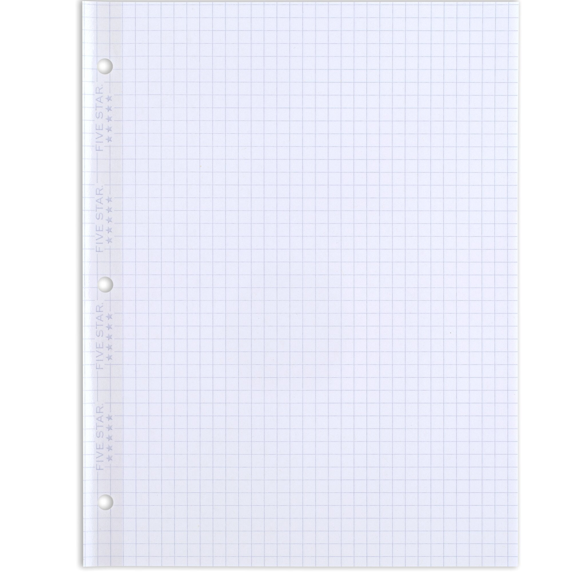 Five Star Reinforced Insertable Notebook Paper, Graph Ruled, 8.5" x 11", 75 Sheets