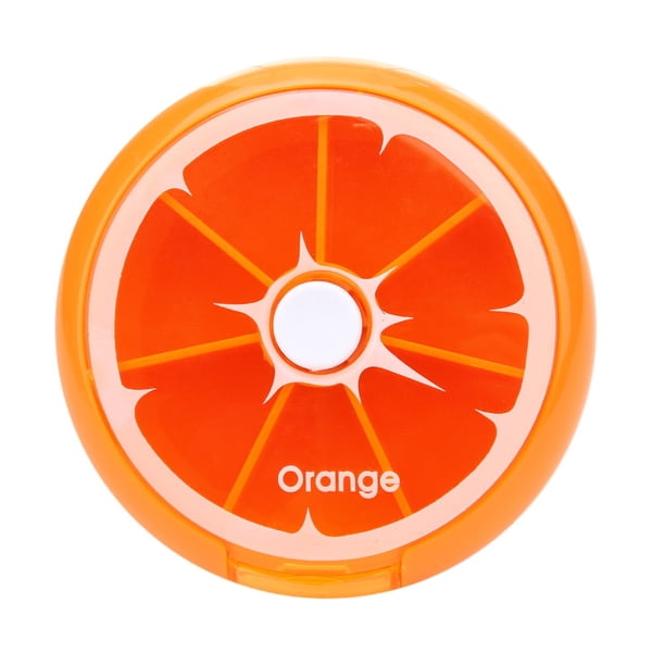 Píldora de viaje al aire libre portátil de 7 días pastillero giratorio naranja Ndcxsfigh Nuevos Originales