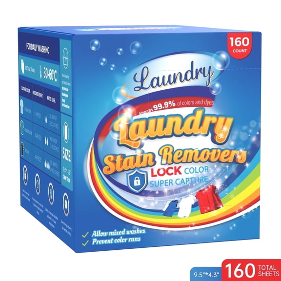 BIMZUC Color Catcher, Laundry Dye-Trapping Sheets, 160 Count, Unscented, Prevent Color Runs