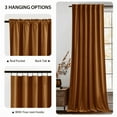 thumbnail image 5 of NICETOWN Blackout Velvet Curtains 120 inches, Soft Thick Vintage Velvet Room Darkening Drapes, Back Tab Design Thermal Insulated Window Drapes for Living Room, Gold Brown, 2 Panels, 5 of 7