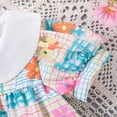thumbnail image 5 of NOLDARES Toddler Girl Floral Skater Dresses Short Sleeve Priness Dress Sundress Cute Summer Party(Green,6-9 Months), 5 of 5
