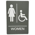 thumbnail image 4 of JPPlus ADA-Compliant Braille Signs Featuring Grade 2 Braille & Raised Tactile Text. Ready to Install, 2-Pack (Light Grey/White, Women Handicap), 4 of 4