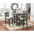 thumbnail image 2 of New Classic Cori 5-Piece Round Wood Counter Table Set with 4 Chairs in Gray, 2 of 13