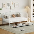 thumbnail image 6 of RONSHINE Twin Size Metal Daybed With 2 Drawers Space Saving Sturdy Iron Frame Easy Assembly Stylish Bed Frame For Living Room Guest Room (78"L x 41.3"W X38.6"H), 6 of 8