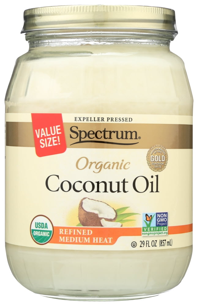 (3 Pack) Spectrum Naturals Expeller Pressed Refined Coconut Oil, 29 Oz ...