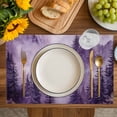 thumbnail image 4 of Purple Mountain Placemats Set of 4, Misty Forest Nature Woodland Pine Tree Landscape Placemats for Dining Table, Place Mats for Kitchen Tabletop, Waterproof Wipeable Dining Table Mats Set, 4 of 9
