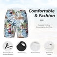 thumbnail image 3 of Balery Watercolor Sailboat Bañador para hombre, shorts de playa de secado rápido con entrepierna y forro de compresión-X-Large, 3 of 6