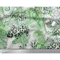 thumbnail image 2 of Soimoi Green Modal Satin Fabric Paisley & Leopard Animal Skin Fabric Prints By Yard 42 Inch Wide, 2 of 3