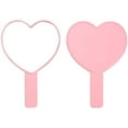 thumbnail image 1 of Heart-Shaped Travel Handheld Mirror, Cosmetic Hand Mirror With Handle Pink, 1 of 6
