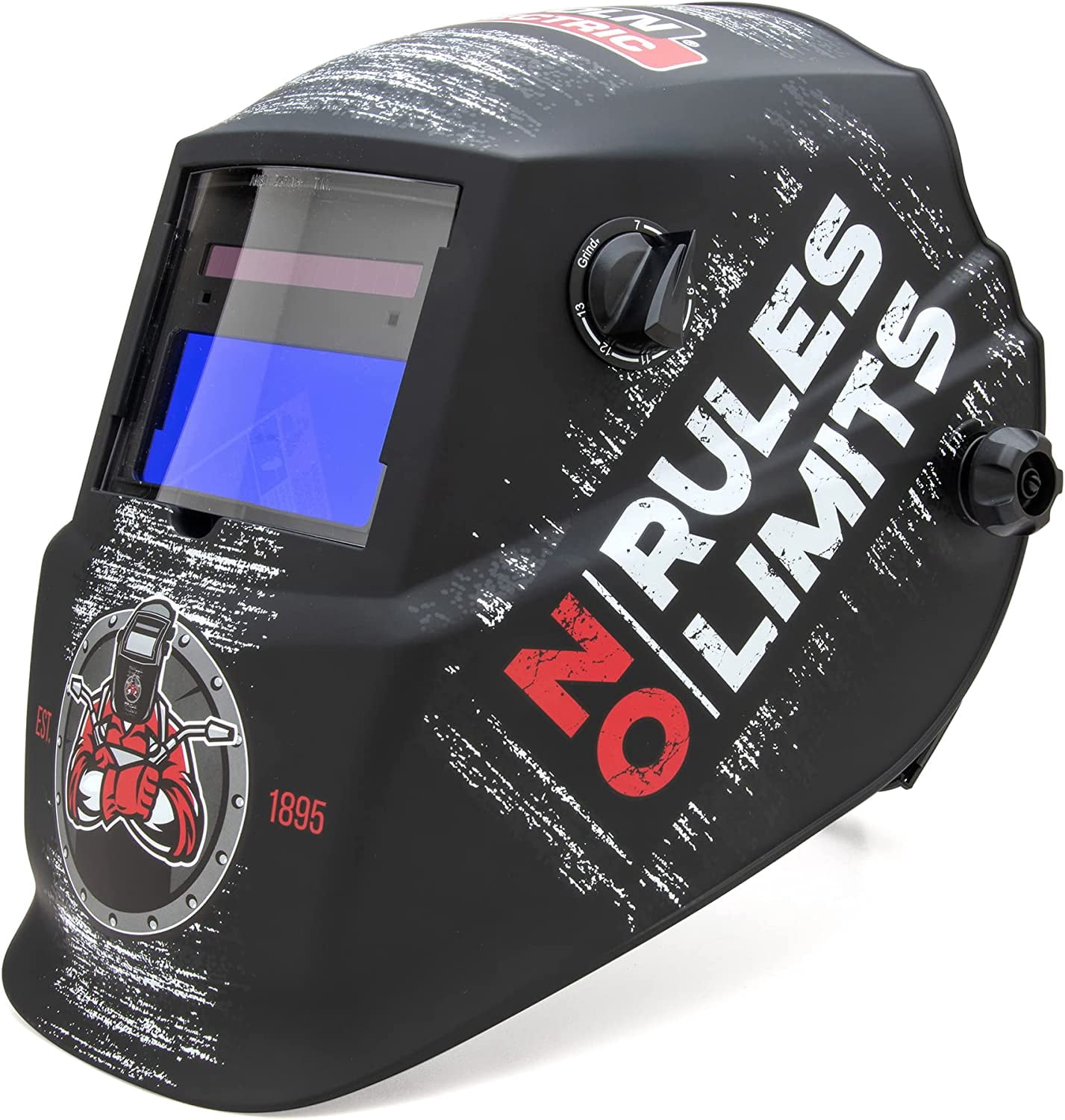 Lincoln Electric Auto-Darkening Welding Helmet with Variable Shade Lens No. 7-13 (1.73 x 3.82 in. Viewing Area) No Rules Limits Design