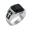 Silver, variant on Men Stainless Steel Cross Ring Black Gemstone Cross Eternity Promise Wedding Band Gold Size 11