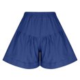 thumbnail image 6 of RYRJJ Women's Shorts Summer Baggy High Waisted Ruffle Flowy Wide Leg Buttons Pleated Casual Shorts Fashion Short Shorts(Blue,XXL), 6 of 7