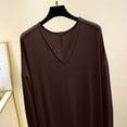 thumbnail image 3 of Maplenight Modal Nightgowns for Women Oversized Nightgown Long Sleeves Nightshirts V-Neck Full Length Sleep Shirts, 3 of 5
