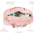 thumbnail image 3 of RIBONGZ Sports Gym Bag Travel Duffel Bag Waterproof Weekender Overnight Tote Carry on Bag with Wet Pocket & Shoes Compartment for Men Women Lightweight Adjustable Strap (Pink), 3 of 6
