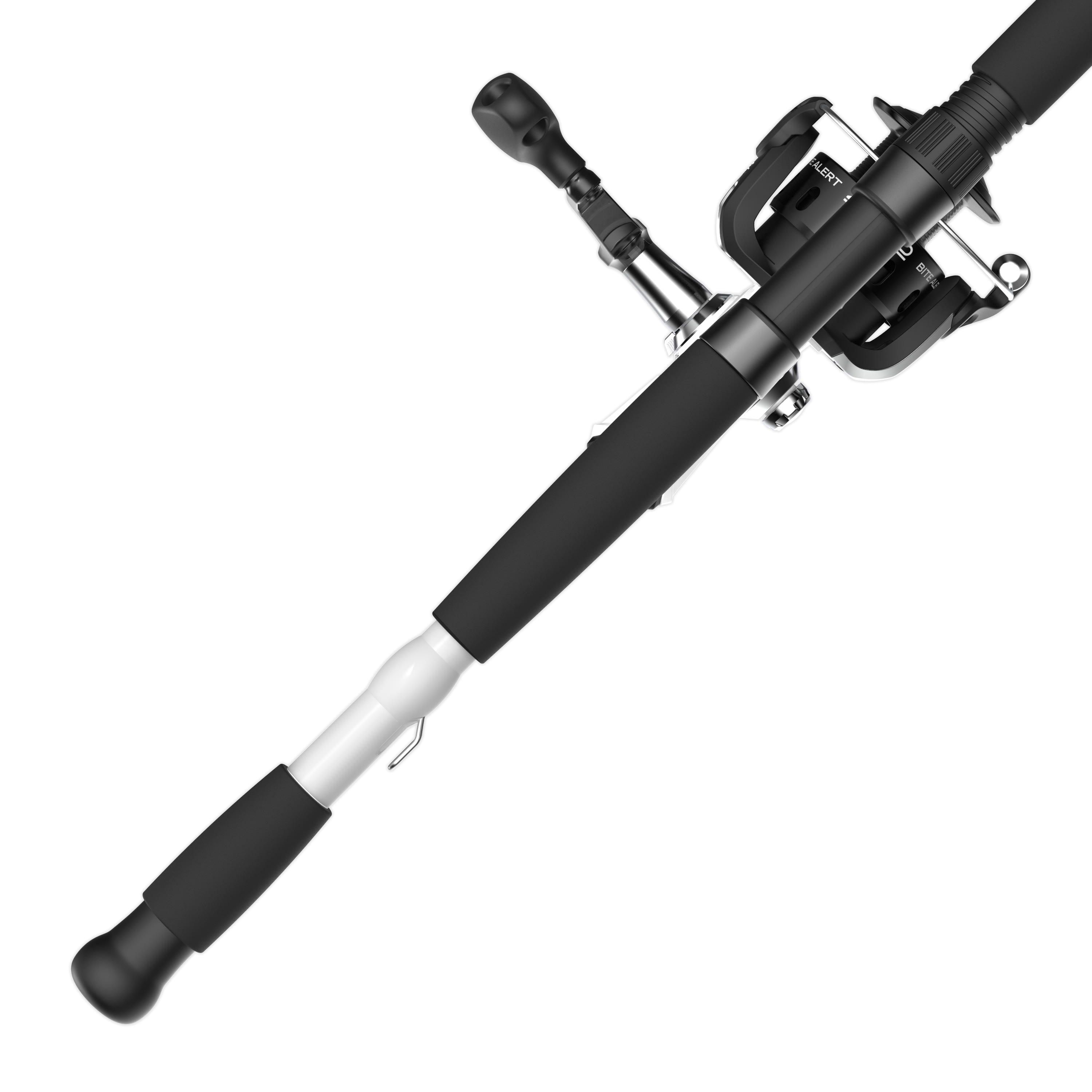 Zebco Bite Alert Spinning Reel and Fiberglass Fishing Rod Combo, 7 ft. 2-piece.