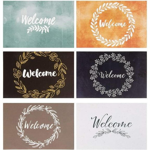 Juvale Welcome Cards for Guests - Value Set of Blank Notecards & Envelopes with Assorted Floral Wreath Designs - Guest Welcome Cards for Events & Employees - 4x6 In, Multicolored, 48 Pack