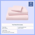 thumbnail image 3 of Mainstays Kids 100% Cotton Percale Bed Sheet Set, Twin, Light Pink, 3 Pieces, 3 of 8
