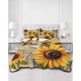 thumbnail image 3 of Yellow Sunflower Twin Size Down Alternative Comforter, Lightweight Comforter Quilt Bedding Set with Pillow Shams Watercolor Retro Floral Plant Leaf All Seasons Bed Comforter Duvet Insert 68"x86", 3 of 7