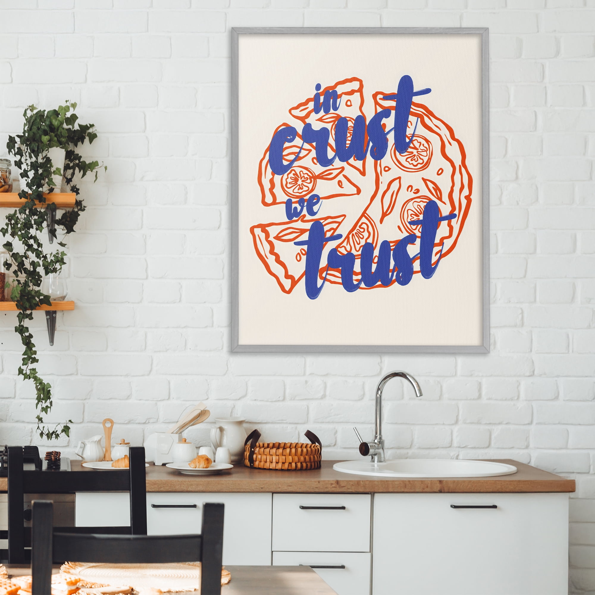 Stupell Industries In Crust We Trust Pizza Gray Framed Giclee Art, design by The Prints Vibe