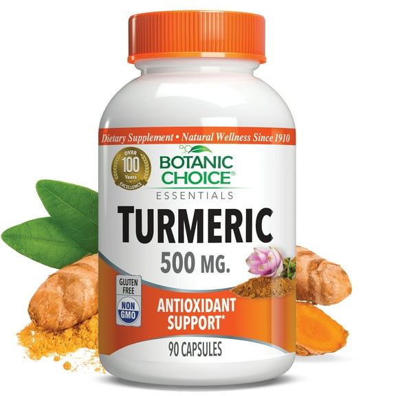 Botanic Choice Turmeric 500 mg. Joint Herbal Supplement, 90 capsules
