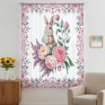 thumbnail image 2 of Easter Bunny Roses Sheer Curtains 72 Inches Long, Pink Floral Spring Botanical Light Filering Curtains, Breathable Simi Curtain Privacy Drapes for Living Room Bedroom Lightweight Window Treatment, 2 of 9