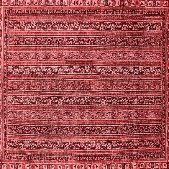Ahgly Company Indoor Square Oriental Red Modern Area Rugs, 8' Square