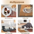 thumbnail image 6 of Coffee Mat for Countertops, Boho Minimalist Modern Vintage Dish Drying Mat 2 Pcs for Kitchen Coffee Bar Accessories, Coffee Maker Espresso Machine Dish Rack Hide Stain Rubber Backed 12x19In, 6 of 6