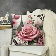 thumbnail image 2 of Paris Eiffel Tower Cushion Cases , Pink Pillow Covers For Women, Style Leopard Print Decor Throw Pillow Covers For Bedroom, 2 of 5