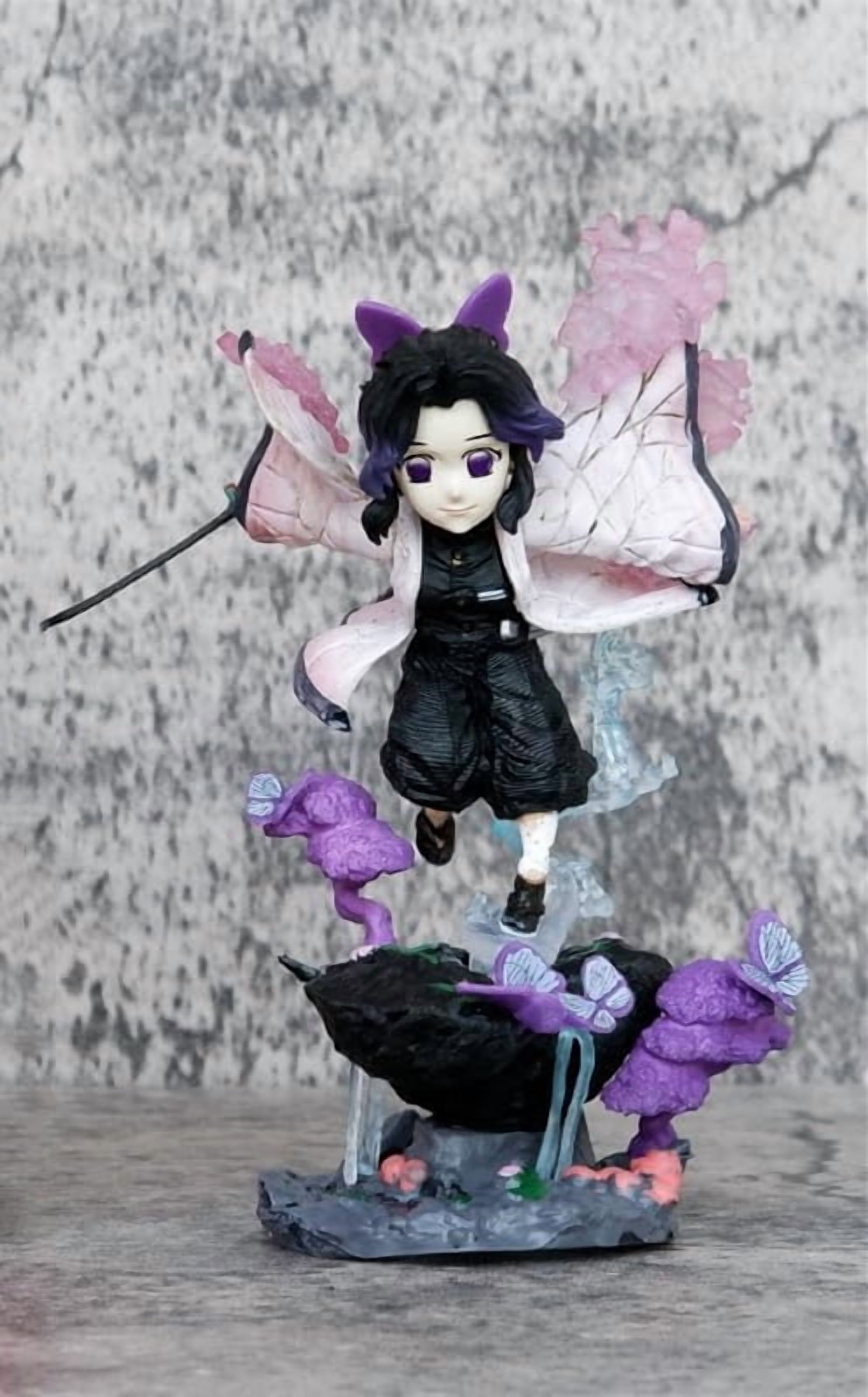 New Tanjirou, Nezuko Figure Statues 10cm/3.9inch PVC Character Figurine Cosplay Action Figures Model Collectible Anime Ornament (Kochou Shinobu)