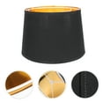 thumbnail image 2 of Hieromout Cloth Lamp Shade Detachable Burlap Lamp Shade E27 Base Light Fixture Covers Drum Lampshade for Home Desk Nightstand Light Bedroom Living Room ( Black, 11.79X9.82X7.86 inch ), 2 of 11