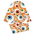 thumbnail image 4 of Yuncity Girls Pajamas Halloween Print Down Collar Long Sleeve Long Sleepwear Casual Home Outfit Comfortable Pjs Loungewear Kids Nightwear Size 13-14 Years Orange, 4 of 5