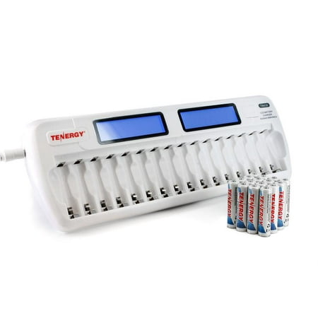 - Tenergy TN438 16-Bay AA/AAA NIMH/NICD LCD Smart Battery Charger + 16-Pack Tenergy Premium AAA Rechargeable Batteries