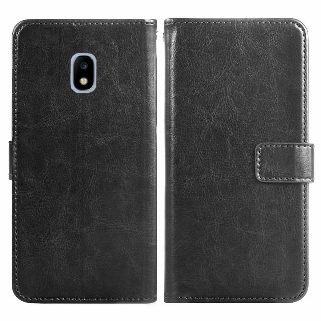 Mobile Phone Cover for Samsung J3 2017 / J3 2018, Cover Premium Pu Leather Tpu Flip Cover Magnetic Closure Card Compartment Stand Function Wallet with Lanyard Protective Cover
