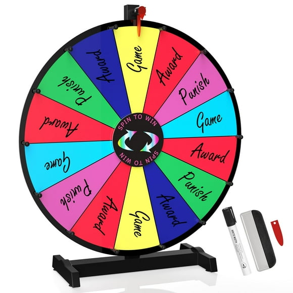 Facilife 24 Inch Prize Wheel Spinner with Stand, 14 Slots Color Spinning Wheel for Prizes, Fortune Wheel Spinner for Trade Shows, Carnivals, Home Games