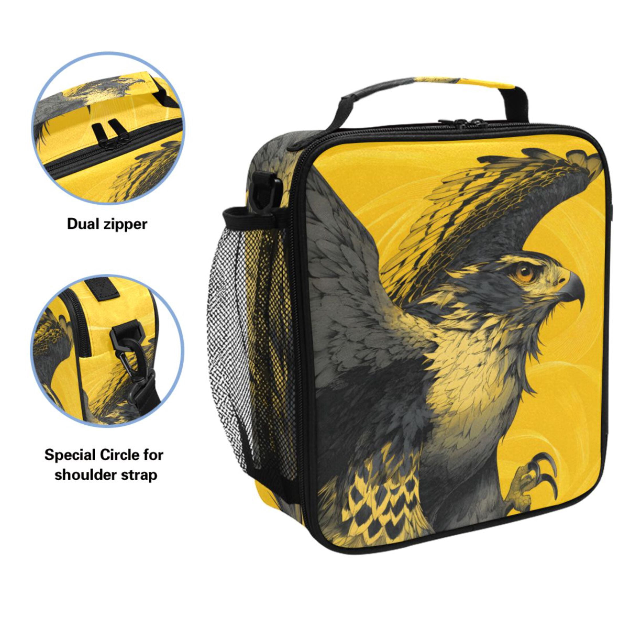 ALAZA Cool Eagle Lunch Box Insulated Cooler Lunch Bag with Shoulder Strap Meal Prep Tote